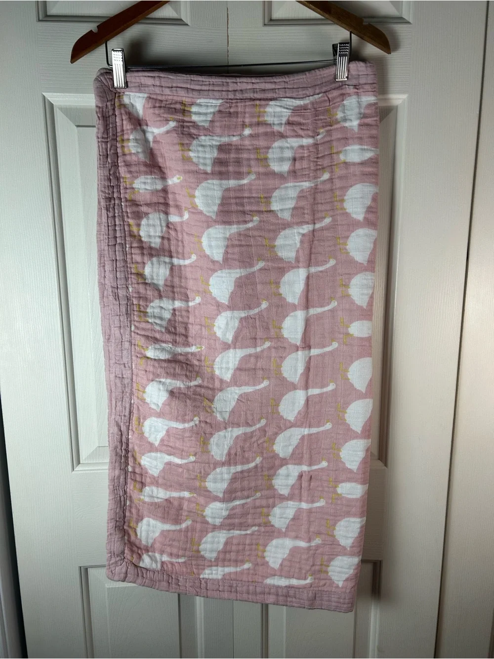 Milkbarn Pink Goose Duck Lovey Security Blanket Muslin White Polka Dots Geese